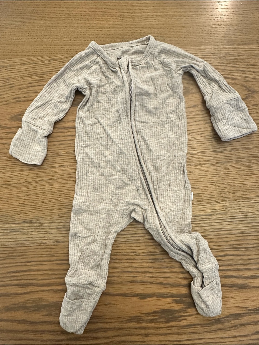 Little Sleepies Neutral Beige Ribbed Footed One-Piece